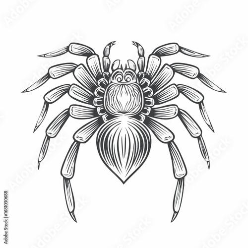 Spider Tarantula Vector. Tarantula logo illustration design vector on white background.