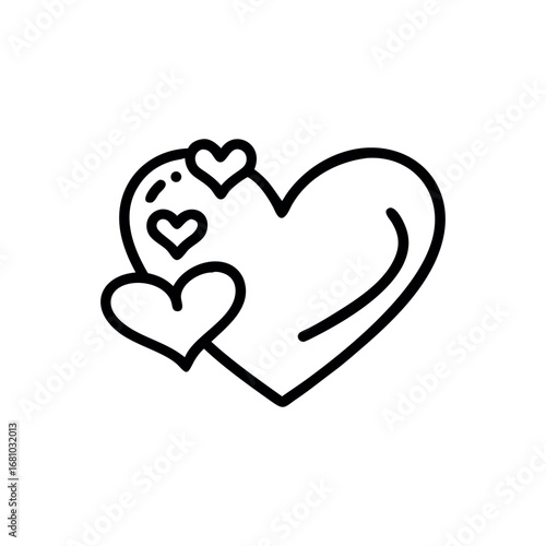 Heart graphic with small hearts on white