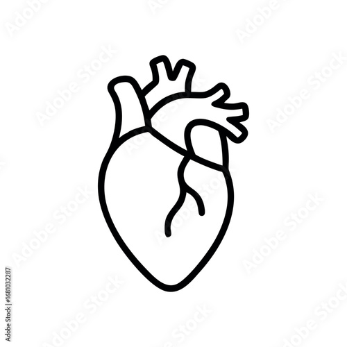 Human Heart Anatomical Outline Icon
