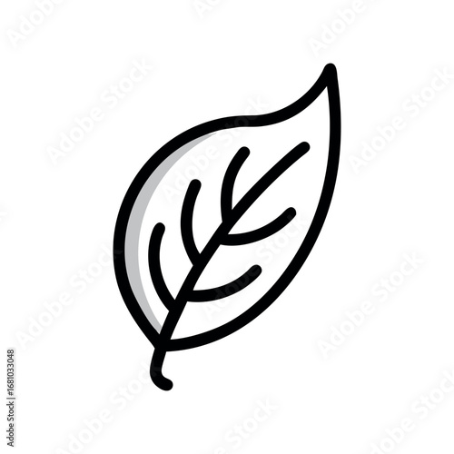 Single Leaf Outline with Shadow