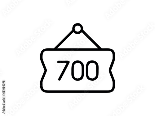 Hanging sign with number 700 icon on a white background