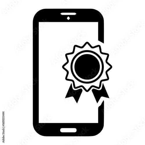 Mobile Ribbon Shopping Vector Icon