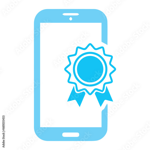Mobile Ribbon Shopping Vector Icon
