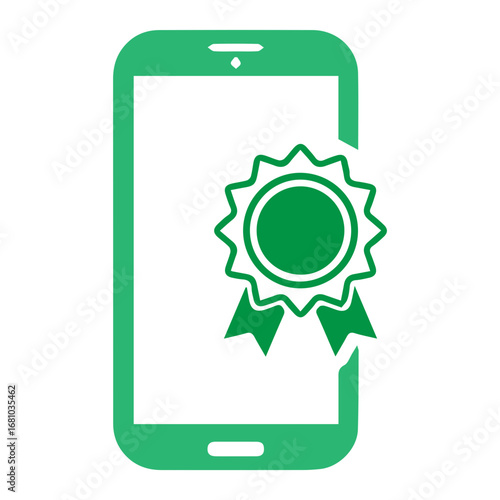 Mobile Ribbon Shopping Vector Icon