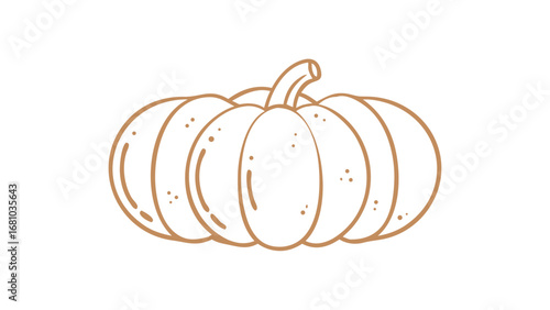 Simple Outline of a Pumpkin on a Transparent Background