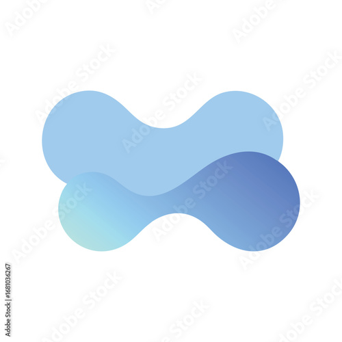 Abstract organic shapes with soft blue and green gradient transitions