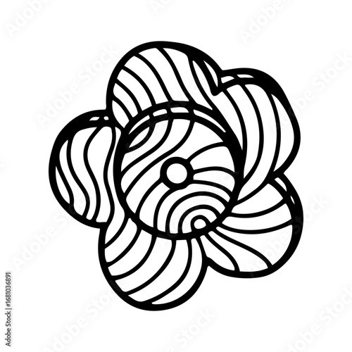 Montessori Wooden Flower toy vector sketch