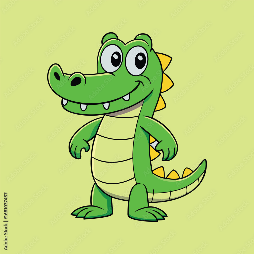 Fototapeta premium Alligator silhouette on white background vector design