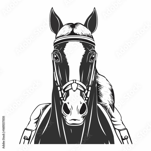 Equestrian Vector Images. Front View Equestrian Vector Images on white background.