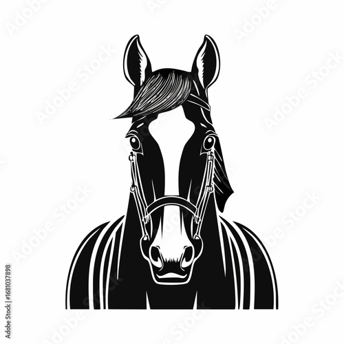 Equestrian Vector Images. Front View Equestrian Vector Images on white background.
