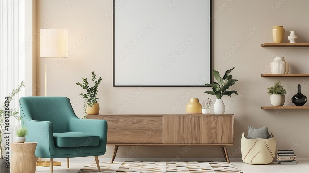 Fototapeta premium Stylish Living Room Interior with Decor