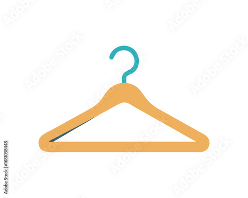 Orange and turquoise coat hanger object on a transparent background