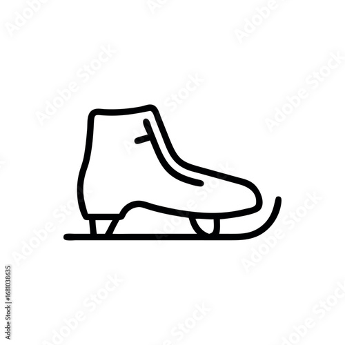 Ice skate outline on transparent background