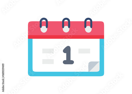 Simple calendar page showing the first day of the month