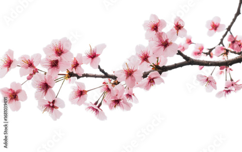 Cherry blossom flower isolated on white background, png