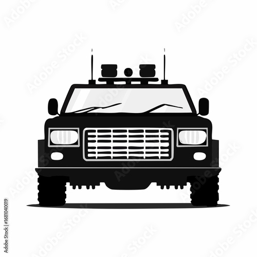 Modern Armored Car Vector Images. Black and white Armored Car Vector on white background.