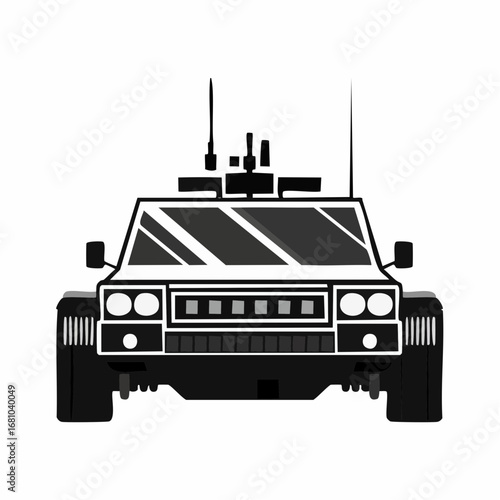 Modern Armored Car Vector Images. Black and white Armored Car Vector on white background.