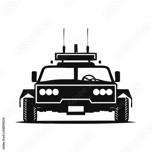 Modern Armored Car Vector Images. Black and white Armored Car Vector on white background.