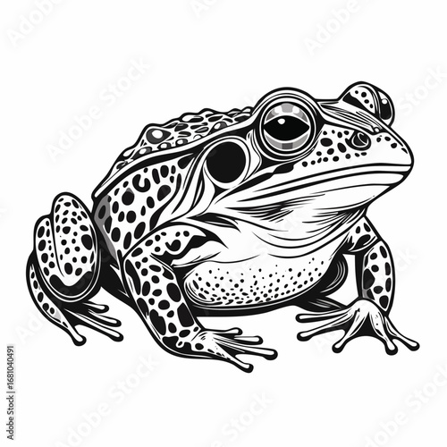American Bull Frog Vector image. Creative American Bullfrog Illustration Stock Vector