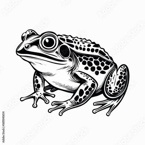 American Bull Frog Vector image. Creative American Bullfrog Illustration Stock Vector