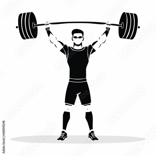 Athlete Lifting Barbell Vectors and Illustrations on white background.