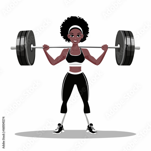 Athlete Lifting Barbell Vectors and Illustrations on white background.