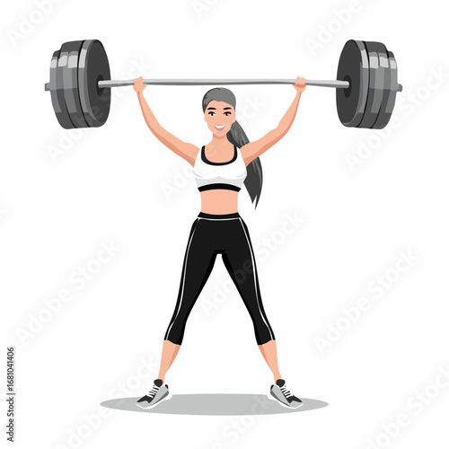 Athlete Lifting Barbell Vectors and Illustrations on white background.