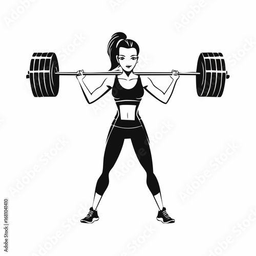 Athlete Lifting Barbell Vectors and Illustrations on white background.