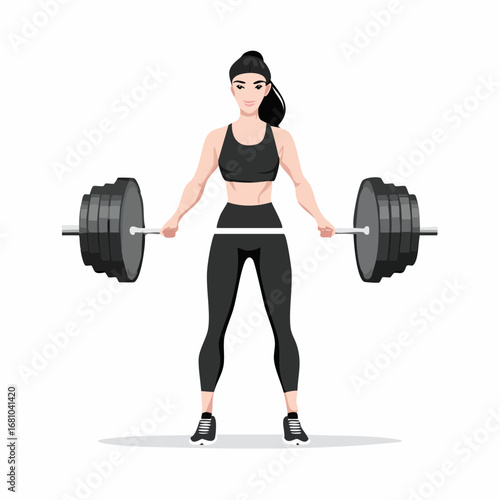Athlete Lifting Barbell Vectors and Illustrations on white background.