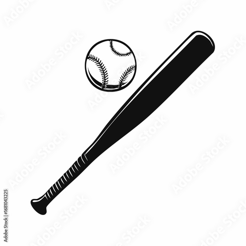 Baseball bat base ball black Cut Out Stock Images vector on white background.