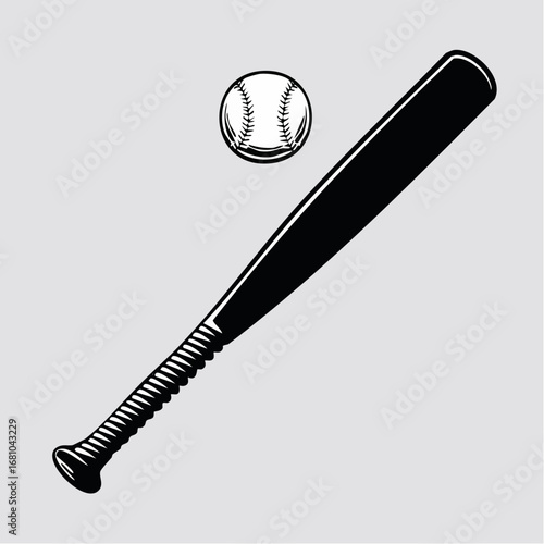Baseball bat base ball black Cut Out Stock Images vector on white background.