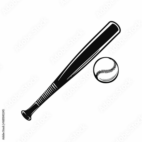 Baseball bat base ball black Cut Out Stock Images vector on white background.
