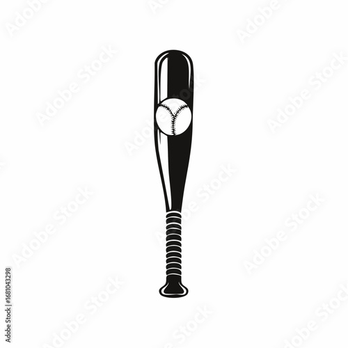 Baseball bat base ball black Cut Out Stock Images vector on white background.