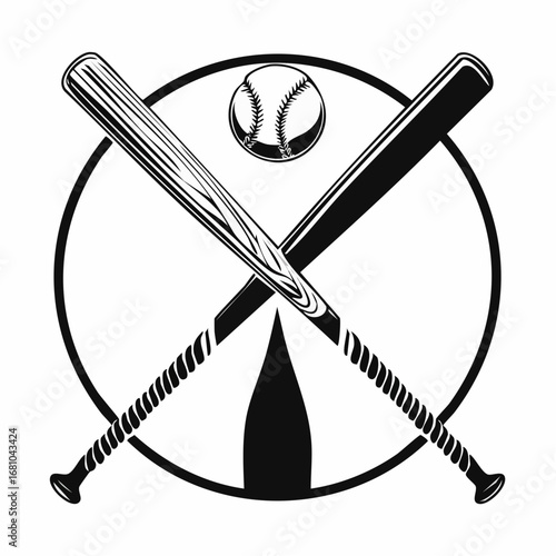 Baseball bat base ball black Cut Out Stock Images vector on white background.