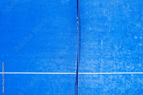 A minimalist top down view of a blue padel court The Geometry of Sports