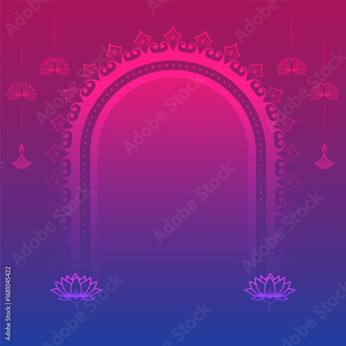 happy diwali indian festival background with decorative frame