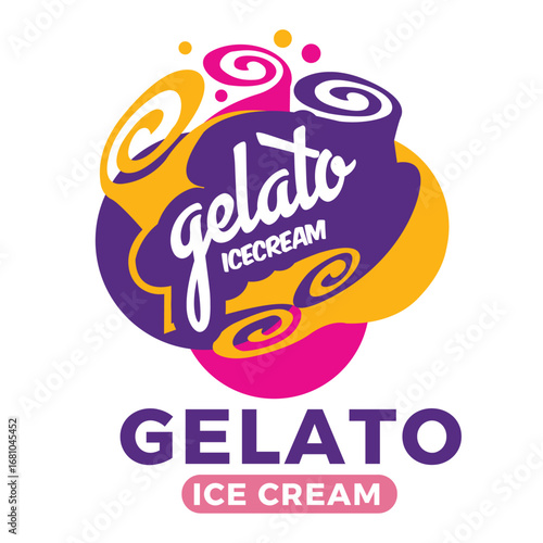 Logo Gelato ice cream vector design