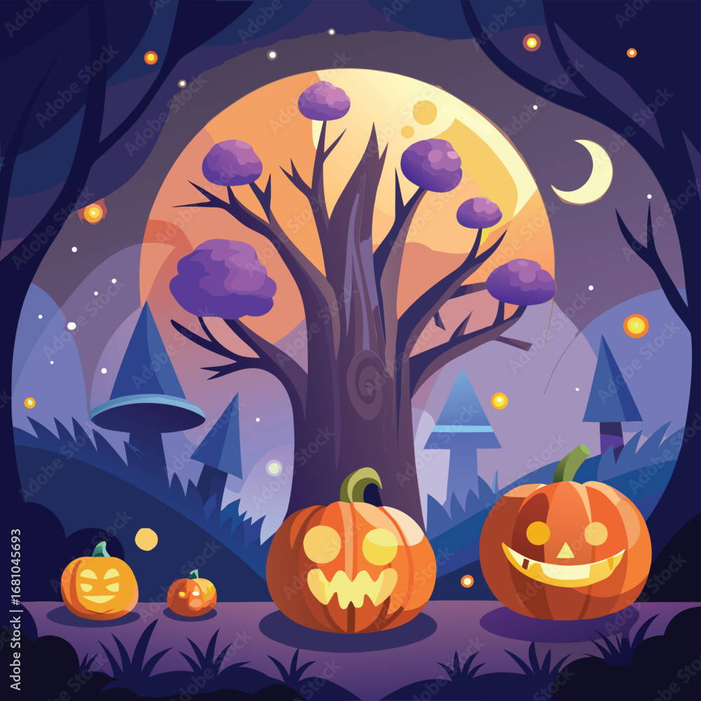 Fototapeta premium halloween background with pumpkins