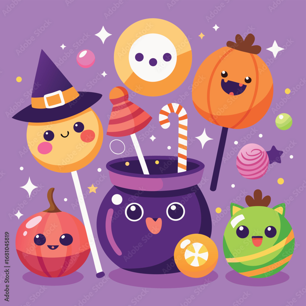 Naklejka premium halloween seamless background with pumpkins