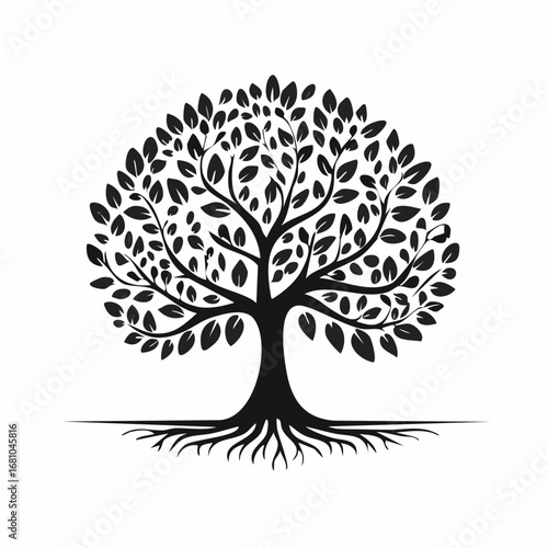 Family tree genealogy Silhouette Vector Images on white background.