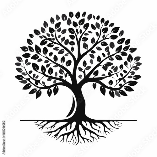 Family tree genealogy Silhouette Vector Images on white background.