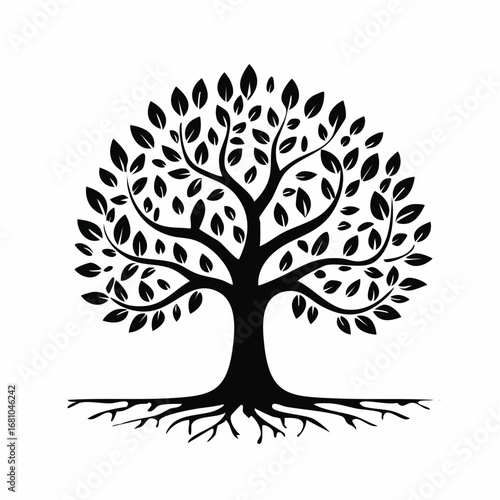 Family tree genealogy Silhouette Vector Images on white background.