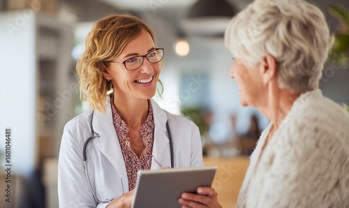 doctor talking to senior patient