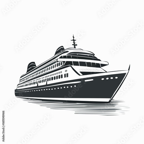 Cruise ship boat transport vector illustration on white background.