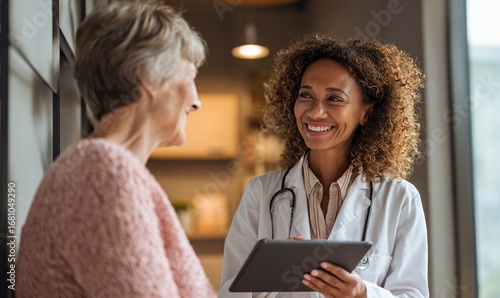 doctor talking to senior patient