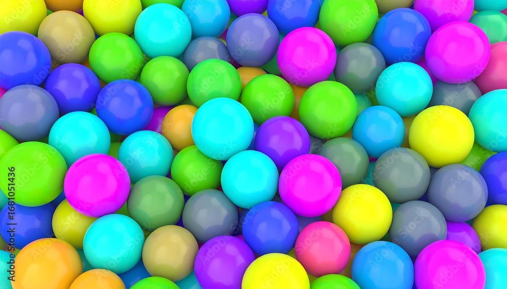 Obraz premium A vibrant jumble of colorful spheres
