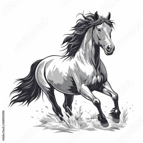 Dynamic Horse Gallop Vector Artwork