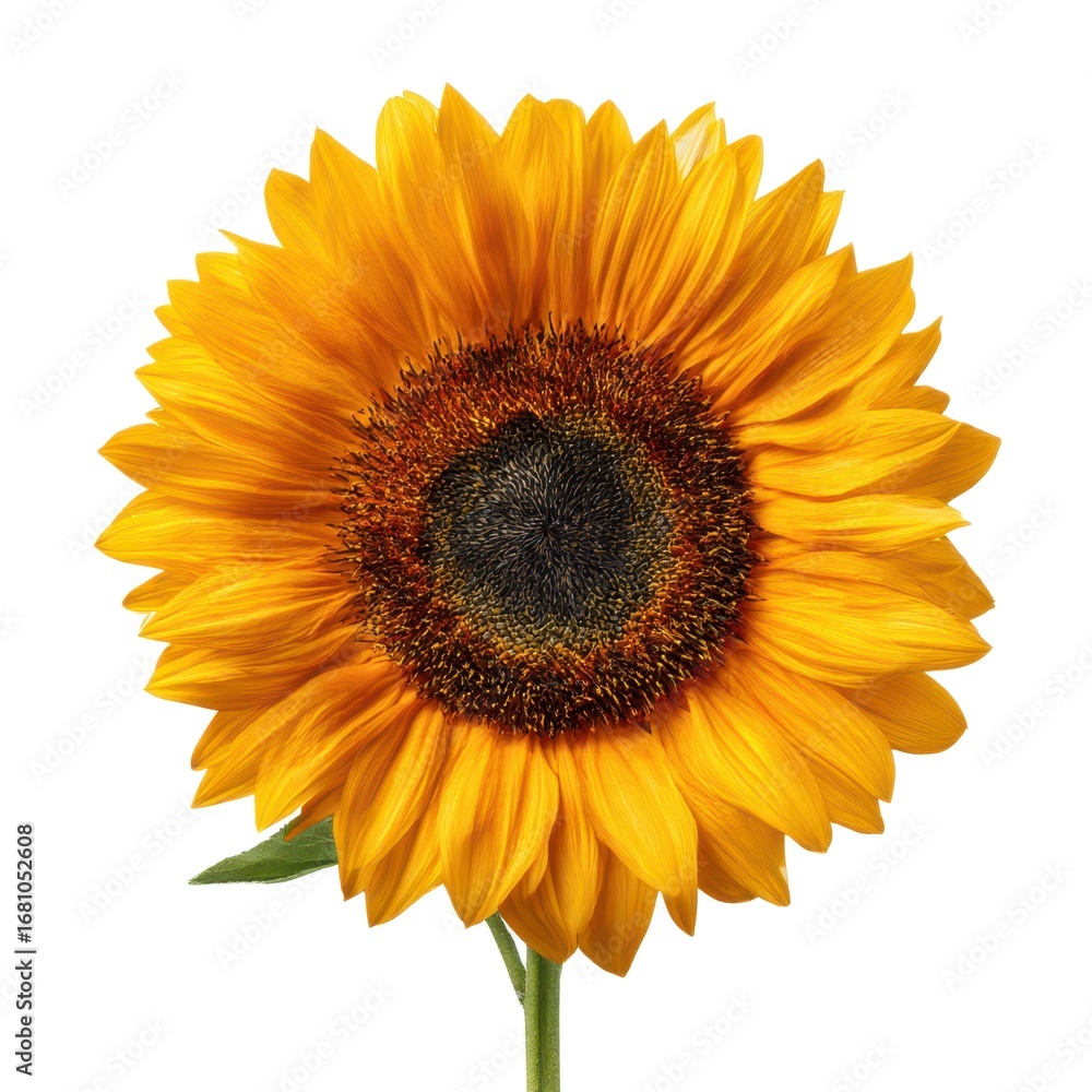 Fototapeta premium A Vibrant Sunflower Capturing the Essence of Summer with Its Glossy Petals and Distinctive Center, Symbolizing Joy and Natural Beauty