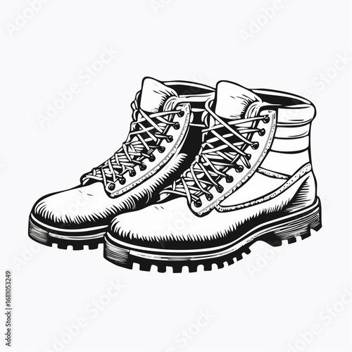 Hiking Boots Vector Images. A pair of hiking boots for adventure Vector Image.