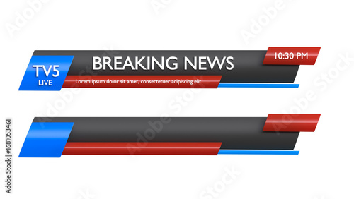 Breaking News TV Banner Template – Live Broadcast Overlay